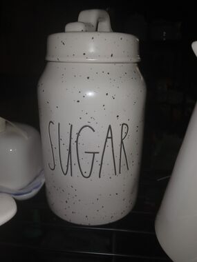 Rae Dunn White Speckled 'SUGAR' Canister